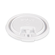 SOLO Lift Back and Lock Tab Lids for Paper Cups, Fits 10 oz Hot Cups, Plastic, White, 100/Sleeve, 10 Sleeves/Carton (LB3101)