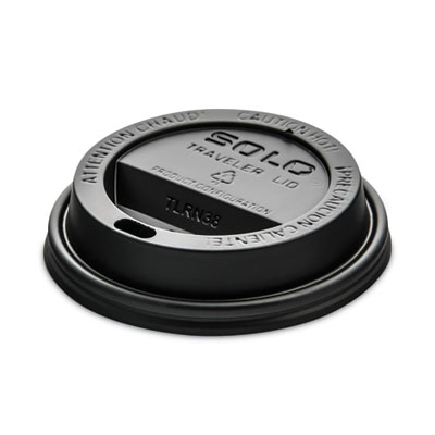 SOLO Traveler Cappuccino Style Dome Lid, Fits 8 oz Hot Cups, Plastic, Black, 1,000/Carton (TL38B2)