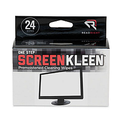 Read Right OneStep ScreenKleen Wipes, 5 x 5, Unscented, 24/Box (RR1209)