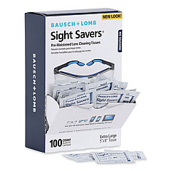 Bausch & Lomb Sight Savers Premoistened Lens Cleaning Tissues, 8" x 5", 100/Box (8574GM)