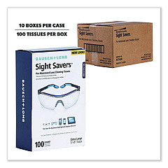 Bausch & Lomb Sight Savers Premoistened Lens Cleaning Tissues, 8 x 5, 100/Box, 10 Box/Carton (8574GMCT)