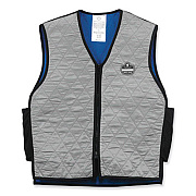 ergodyne Chill-Its 6665 Embedded Polymer Cooling Vest with Zipper, Nylon/Polymer, Medium, Gray (12543)
