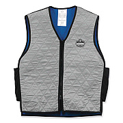 ergodyne Chill-Its 6665 Embedded Polymer Cooling Vest with Zipper, Nylon/Polymer, Large, Gray (12544)
