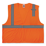 ergodyne GloWear 8210HL Class 2 Economy Mesh Hook and Loop Vest, Polyester, Large/X-Large, Orange (21015)
