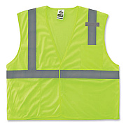ergodyne GloWear 8210HL Class 2 Economy Mesh Hook and Loop Vest, Polyester, X-Small, Lime (21021)