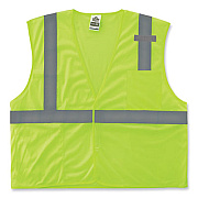 ergodyne GloWear 8210HL Class 2 Economy Mesh Hook and Loop Vest, Polyester, Small/Medium, Lime (21023)