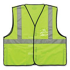 ergodyne GloWear 8216BA Class 2 Breakaway Mesh ID Holder Vest, Polyester, Large/X-Large, Lime (21095)