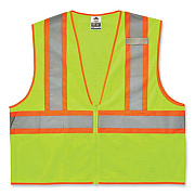 ergodyne GloWear 8229Z Class 2 Economy Two-Tone Zipper Vest, Polyester, 2X-Large/3X-Large, Lime (21297)