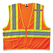 ergodyne GloWear 8229Z Class 2 Economy Two-Tone Zipper Vest, Polyester, Small/Medium, Orange (21303)