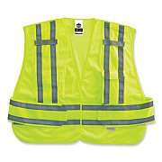 ergodyne GloWear 8244PSV Class 2 Expandable Public Safety Hook and Loop Vest, Polyester, 3X-Large Plus, Lime (21367)