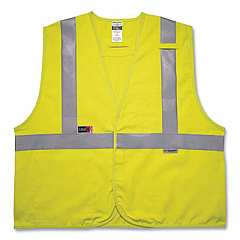 ergodyne GloWear 8261FRHL Class 2 Dual Compliant FR Hook and Loop Safety Vest, 4X-Large/5X-Large, Lime (21469)