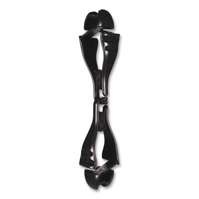 ergodyne Squids 3400 Glove Clip Holder with Dual Clips, 1 x 1 x 6.5, Acetal Copolymer, Black, 100/Carton (19712BULK)