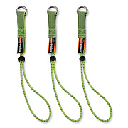 ergodyne Squids 3703 Elastic Loop Tool Tails with D-Rings, 15 lb Max Working Capacity, 15" Long, Lime, 3/Pack, 20 Packs/Carton (19767BULK)