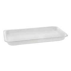 Pactiv Evergreen Supermarket Tray, #25PZ, 15 x 8 x 1.25, White, Foam, 200/Carton (51P125PZ)