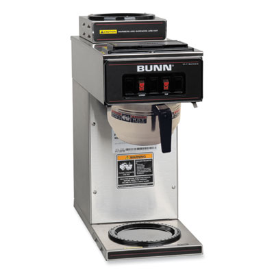 BUNN VP17-2 12-Cup Pourover Coffee Brewer, Black/Stainless Steel (133000002)