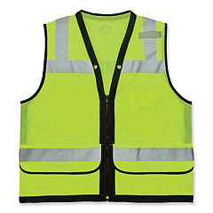 ergodyne GloWear 8253HDZ Class 2 Heavy-Duty Mesh Surveyors Vest, Polyester, Large/X-Large, Lime (23325)