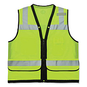 ergodyne GloWear 8253HDZ Class 2 Heavy-Duty Mesh Surveyors Vest, Polyester, 4X-Large/5X-Large, Lime (23329)