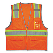ergodyne GloWear 8246Z Class 2 Two-Tone Mesh Reflective Binding Zipper Vest, Polyester, Large/X-Large, Orange (24135)