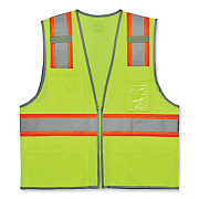 ergodyne GloWear 8246Z Class 2 Two-Tone Mesh Reflective Binding Zipper Vest, Polyester, 4X-Large/5X-Large, Lime (24149)