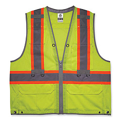 ergodyne GloWear 8231TV Class 2 Hi-Vis Tool Tethering Safety Vest, Polyester, Small/Medium, Lime (24173)