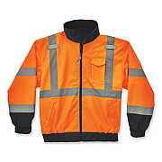 ergodyne GloWear 8379 Class 3 Hi-Vis Fleece Lined Bomber Jacket, Orange, 2X-Large (24466)