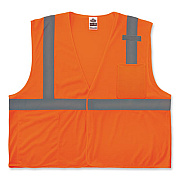 ergodyne GloWear 8210HL-S Single Size Class 2 Economy Mesh Vest, Polyester, Large, Orange (24534)