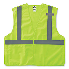 ergodyne GloWear 8215BA-S Single Size Class 2 Economy Breakaway Mesh Vest, Polyester, X-Small, Lime (24541)