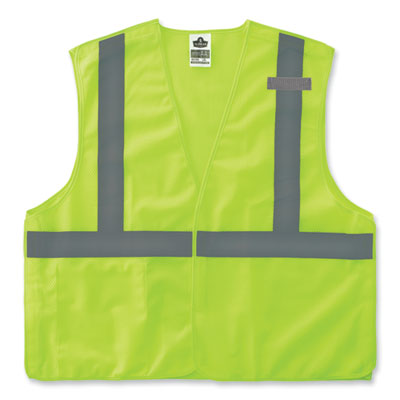 ergodyne GloWear 8215BA-S Single Size Class 2 Economy Breakaway Mesh Vest, Polyester, X-Small, Lime (24541)