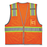 ergodyne GloWear 8246Z-S Single Size Class 2 Two-Tone Mesh Vest, Polyester, 2X-Large, Orange (24576)