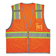 ergodyne GloWear 8246Z-S Single Size Class 2 Two-Tone Mesh Vest, Polyester, X-Large, Orange (24575)