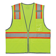 ergodyne GloWear 8246Z-S Single Size Class 2 Two-Tone Mesh Vest, Polyester, 4X-Large, Lime (24568)