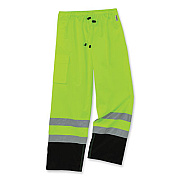 ergodyne GloWear 8915BK Class E Hi-Vis Rain Pants Black Bottom, Large, Lime (25424)
