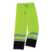 ergodyne GloWear 8915BK Class E Hi-Vis Rain Pants Black Bottom, 3X-Large, Lime (25427)