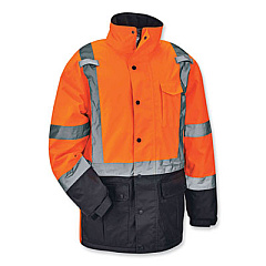 ergodyne GloWear 8384 Class 3 Hi-Vis Quilted Thermal Parka, X-Large, Orange (25575)