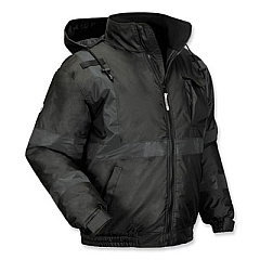 ergodyne GloWear 8377EV Non-Certified Hi-Vis Quilted Bomber Jacket, Black, 2X-Large (25646)