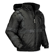 ergodyne GloWear 8377EV Non-Certified Hi-Vis Quilted Bomber Jacket, Black, 3X-Large (25647)
