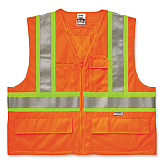 ergodyne GloWear 8235ZX Class 2 Two-Tone X-Back Vest, Polyester, 2X-Large/3X-Large, Orange (26187)
