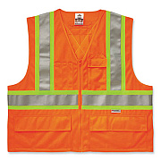 ergodyne GloWear 8235ZX Class 2 Two-Tone X-Back Vest, Polyester, 4X-Large/5X-Large, Orange (26189)