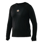 ergodyne N-Ferno 6435 Midweight Long Sleeve Base Layer Shirt, Medium, Black (40203)