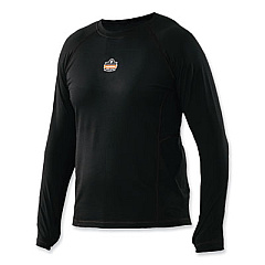 ergodyne N-Ferno 6435 Midweight Long Sleeve Base Layer Shirt, Large, Black (40204)