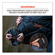 ergodyne N-Ferno 6466 Thermal Jacket with 500D Nylon Shell, Small, Black (41112)