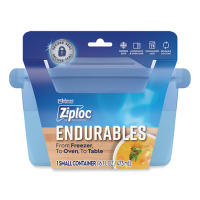 Ziploc Endurables Resusable Silicone Container, 2 Cups, 4.4 x 3.6 x 6.7, Clear, 4/Carton (339968)