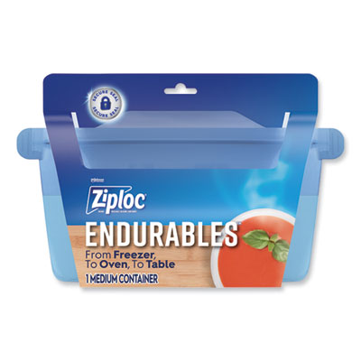 Ziploc Endurables Resusable Silicone Container, 4 Cups, 5.4 x 4.5 x 8.4, Clear, 4/Carton (339969)