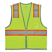 ergodyne GloWear 8246Z-S Single Size Class 2 Two-Tone Mesh Vest, Polyester, 2X-Large, Lime (24566)