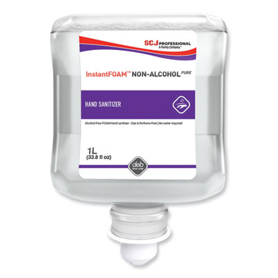 SC Johnson Professional InstantFOAM Non-Alcohol PURE Hand Sanitizer, 1 L Refill Cartridge, Unscented, 6/Carton (55857)