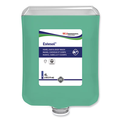 SC Johnson Professional Estesol Hand, Hair and Body Cleaner Manual Cartridge, Rainforest Scent, 4 L, 4/Carton (HAB4LTR)