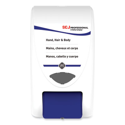 SC Johnson Professional Cleanse Hand, Hair and Body Dispenser, 2 L, 6.4 x 5.7 x 11.5, White/Blue, 8/Carton (SHW2LDP)