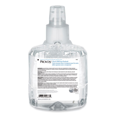PROVON Clear and Mild Foam Hand Wash Refill, Unscented, 1,200 mL, 2/Carton (194102)