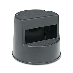 Rubbermaid Commercial Rolling Step Stool, Curved Design, 2-Step, Retracting Casters, 350 lb Capacity, 16" Diameter x 13.5"h, Black (252300BK)