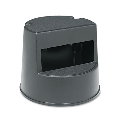 Rubbermaid Commercial Rolling Step Stool, Curved Design, 2-Step, Retracting Casters, 350 lb Capacity, 16" Diameter x 13.5"h, Black (252300BK)